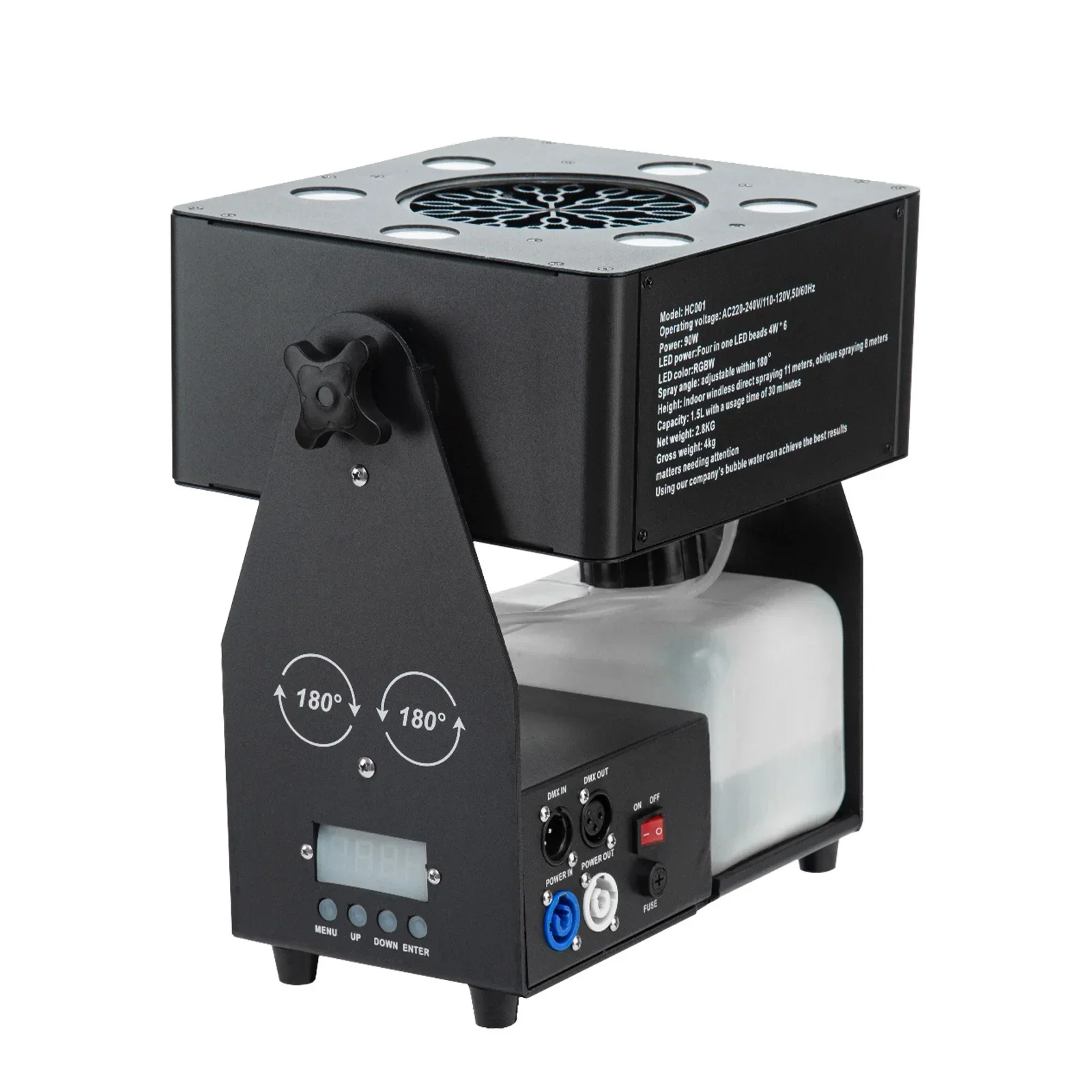 Remote Control Adjustable Angle Moving Head Led Lights Bubble Machine for Kids Birthday Party Indoor Outdoor