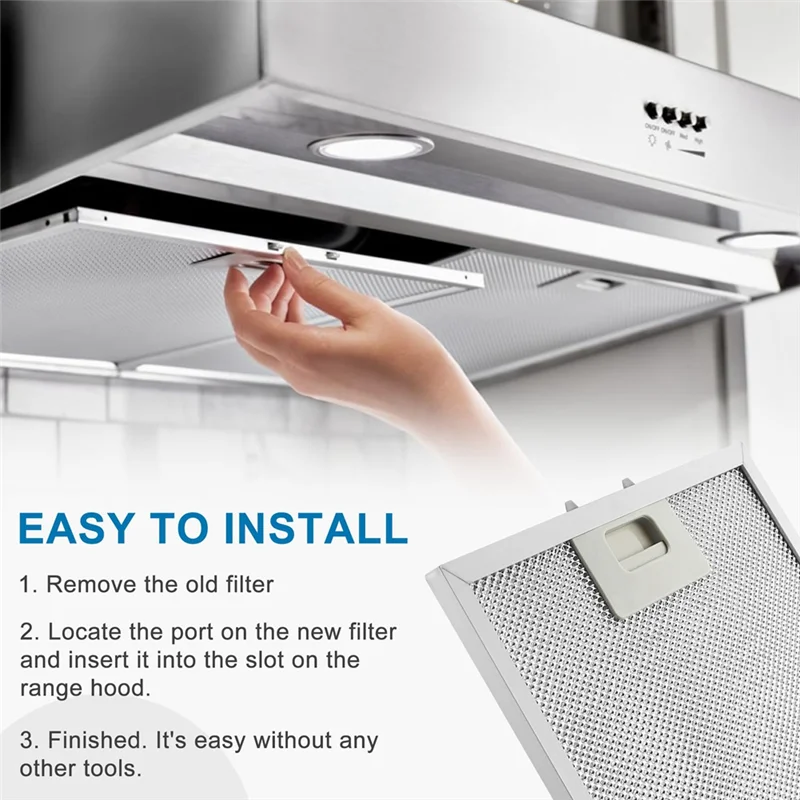 Accessori per filtri per cappa da cucina adatti per filtro per grasso di scarico in rete di alluminio a 5 strati W10169961A