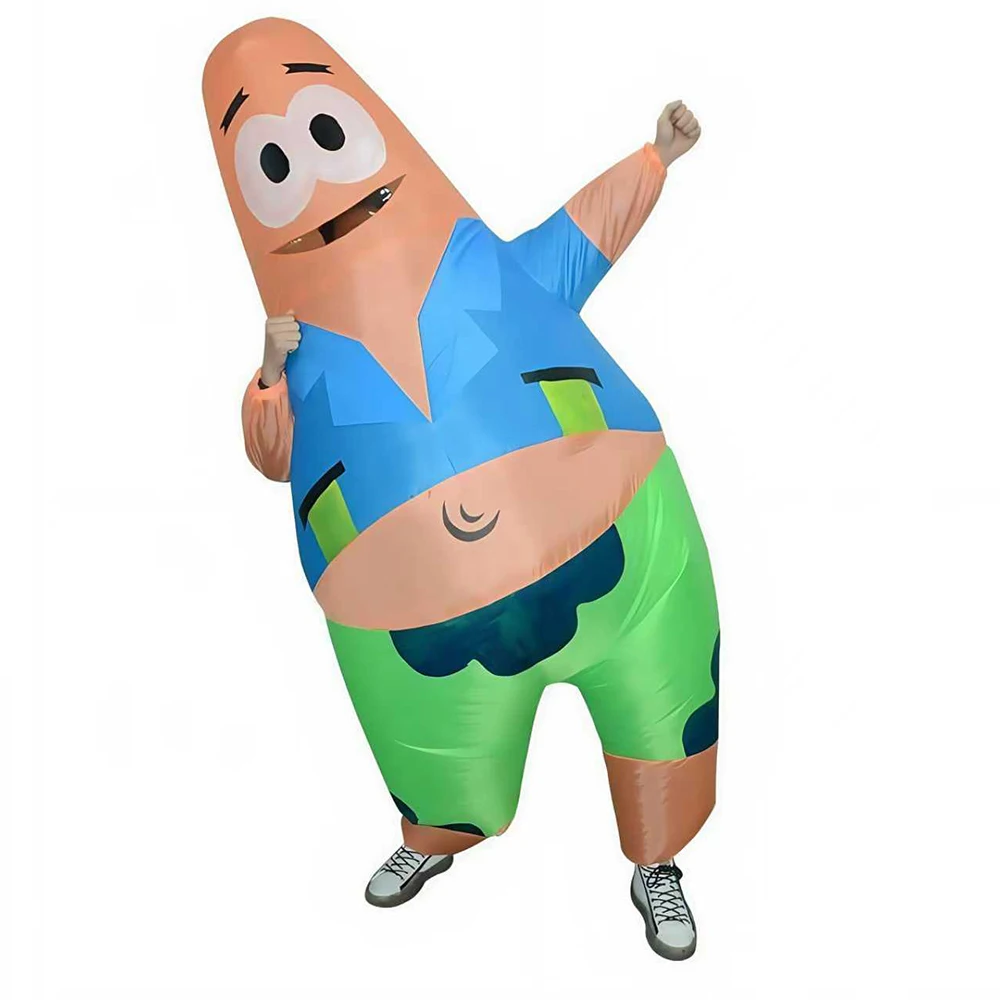 Adultos infláveis patrick estrela cosplay trajes vestuário unisex festa desempenho personagem dos desenhos animados roupa terno festa carnaval