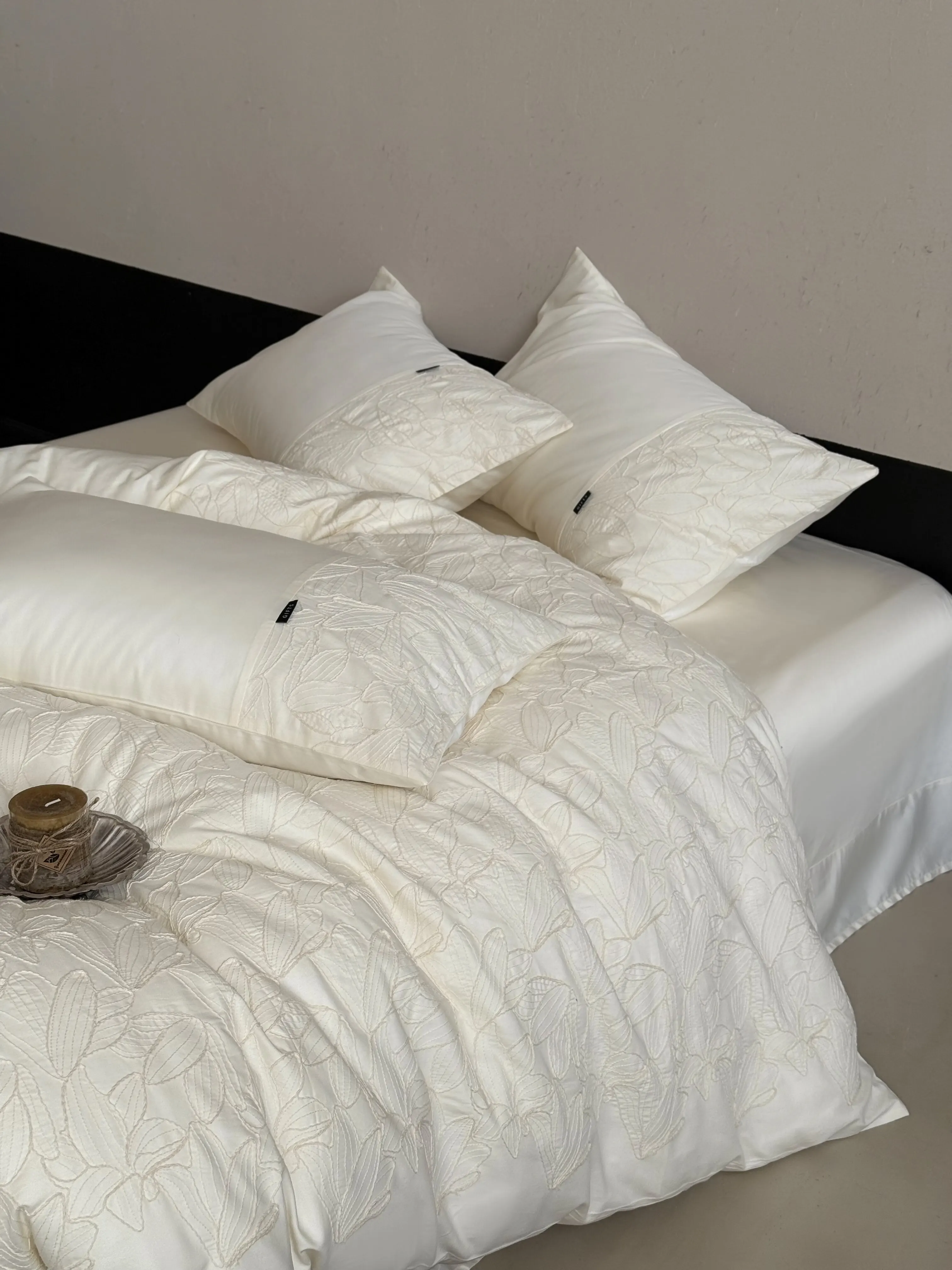 Light Luxury Retro All Cotton Satin Long Staple Cotton Four Piece Set Pure Cotton High-end Embroidery Duvet Cover Bed Sheet