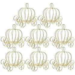 8pcs Pumpkin Carriage Centerpiece Candy Holder Halloween Wedding Party Candy Cart Container Tabletop Decor Halloween