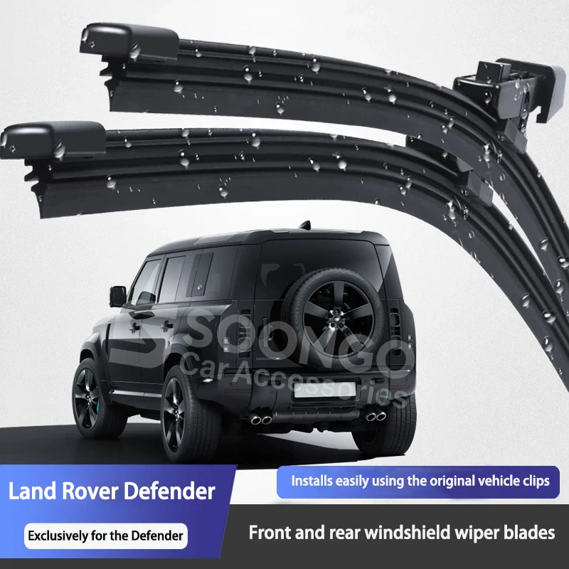 Pour Land Rover Defender 90 110 130 2020-2026 – Balais d'essuie-glace avant et arrière de style OEM, ajustement direct, sans grincement