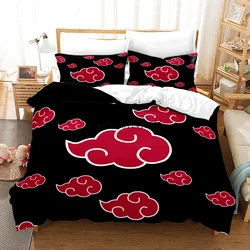 Red Cloud Anime 3D Cartoon Duvet Cover Sets Comforter Bed LinenKids Bedding Set Akatsuki Japan Twin Queen King Single Size Gift