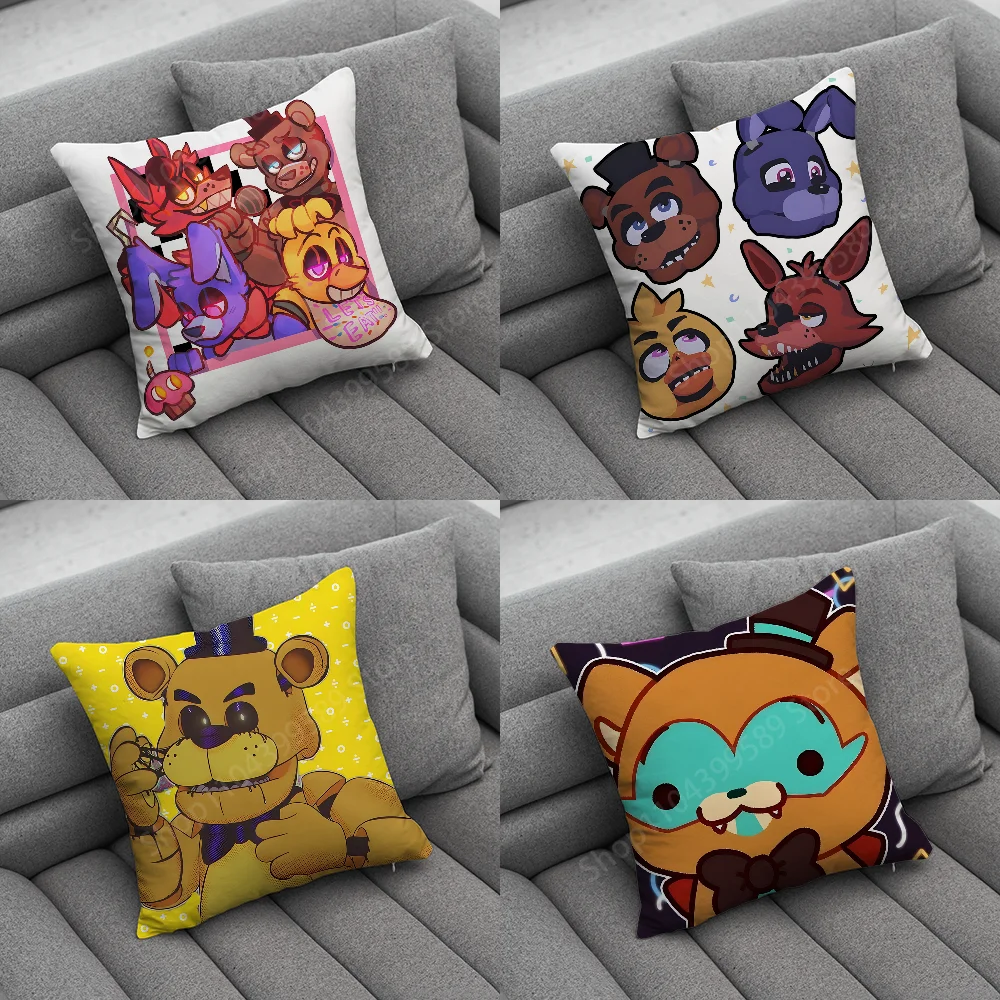 F-Five Nights at F-Freddys Pillow Case Soft Cushion Cases for Farmhouse Sofa Decor Home Decorations and Protector