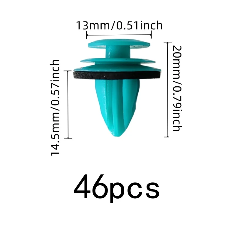 Cyan Plastic Material Car Door Panel Clips 46 pcs, perfect for Car Door Panel Fixing, Firm Snap-On Fit