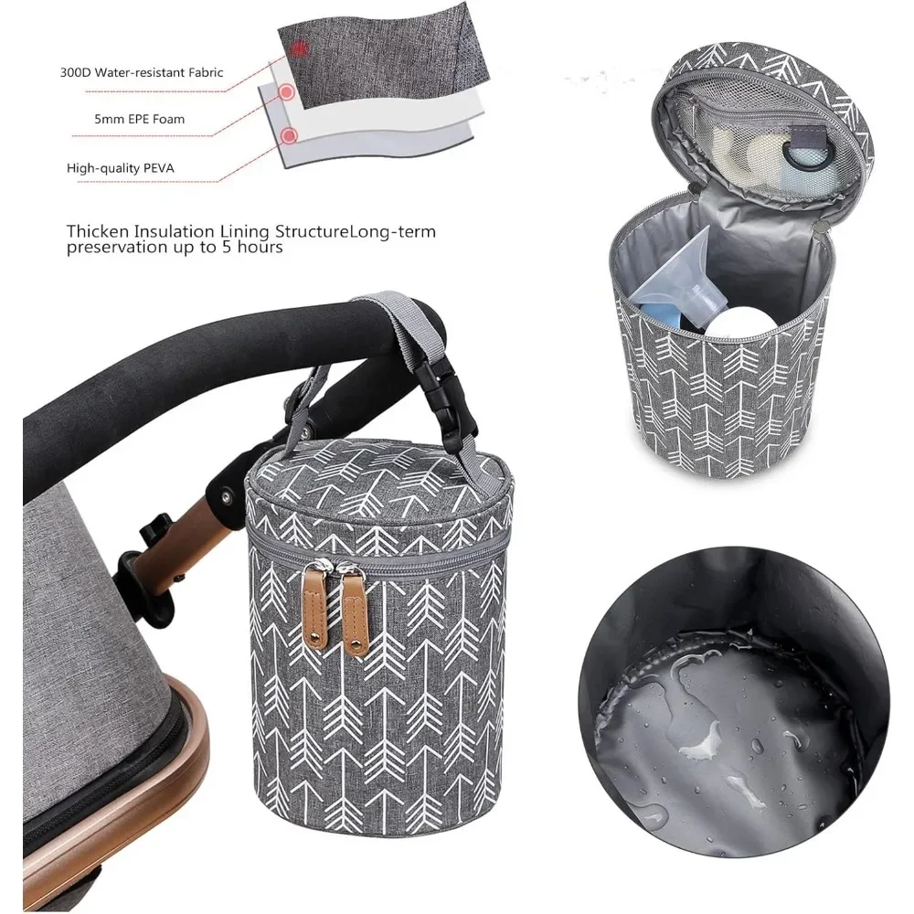 

Portable Insulated Baby Bottle Bag Multi-Function Breastmilk Cooler Bag Stroller Hanging Bag Nursing Mom Daycare Travel