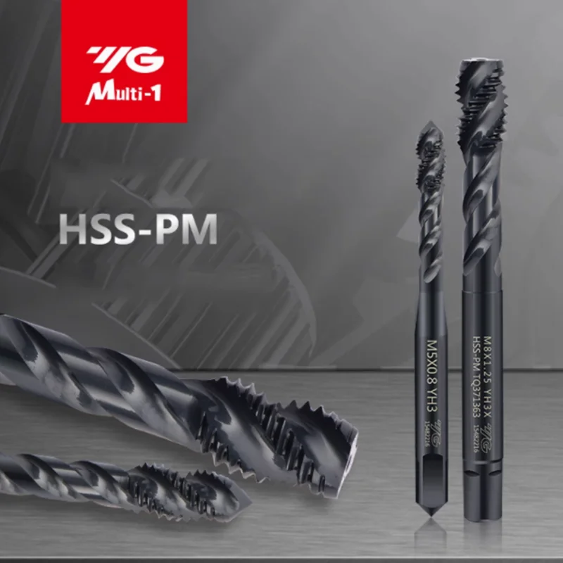 Korea original YG HSS-PM Spiral Fluted Tap Pointed M3 M4 M5 M6 Machine Thread Taps For High Hardness Quenched Tempered Material