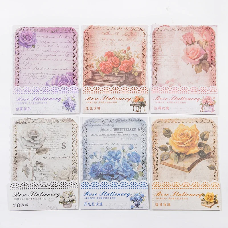 

10 шт., кружевные бумажные полые Блокноты с надписью «Роза»