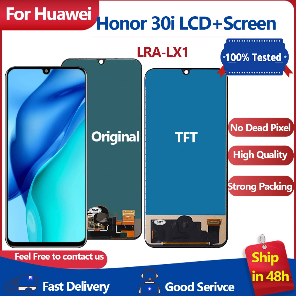 

6.3“ Original LCD For huawei Honor 30i Display Lcd Screen Digitizer Assembly Replacement For Honor 30 i LRA-LX1 LCD No Frame