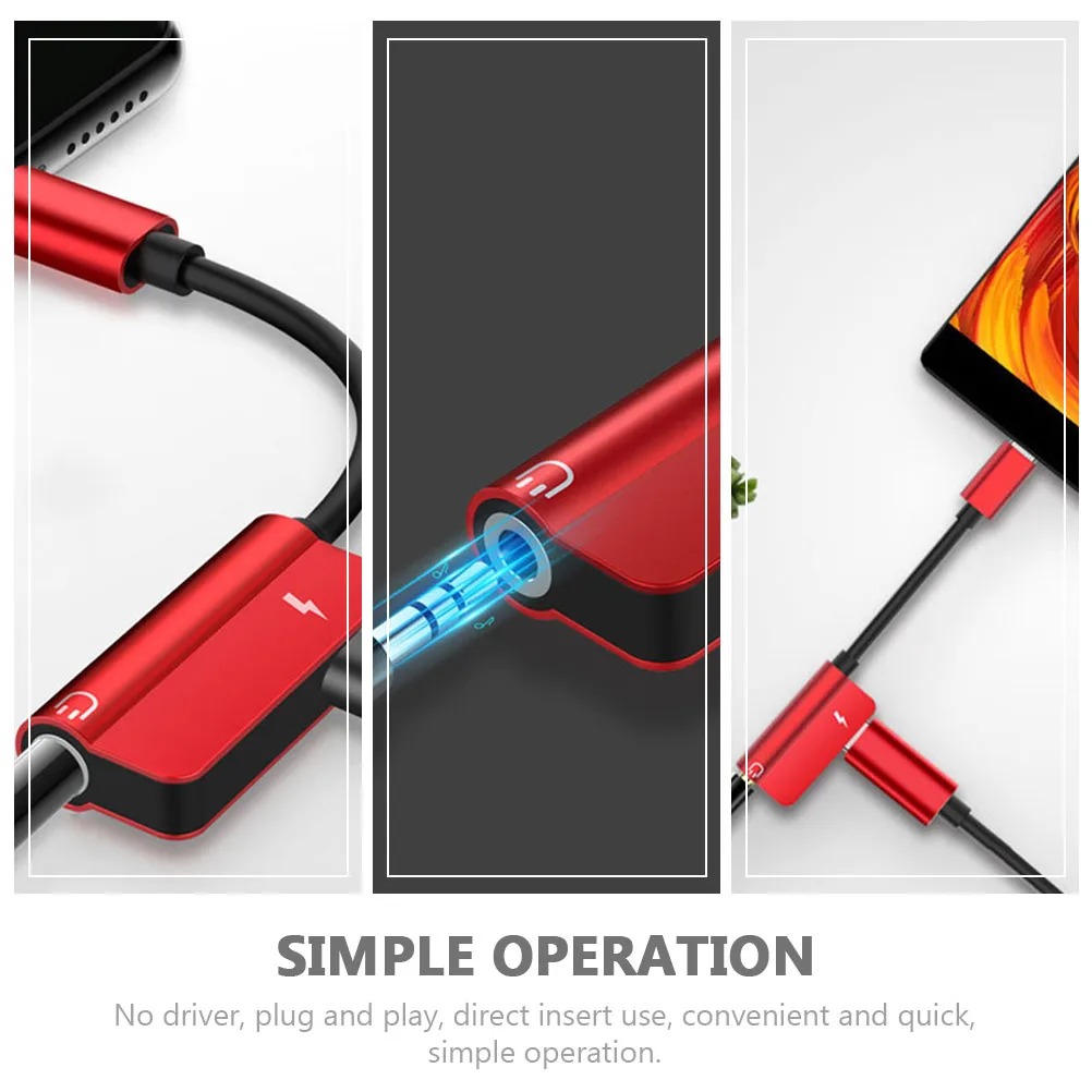 محول سماعة الرأس محول USB C سماعات أذن نوع سماعة الرأس 2 في 1 USB-