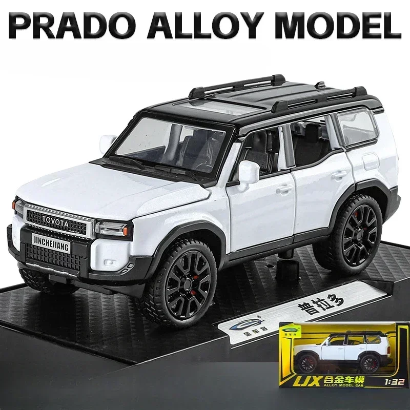 Voiture Miniature Toyota Prado Land Cruiser 1:32 - Modèle Alliage Avec Son Et Lumière - Noir