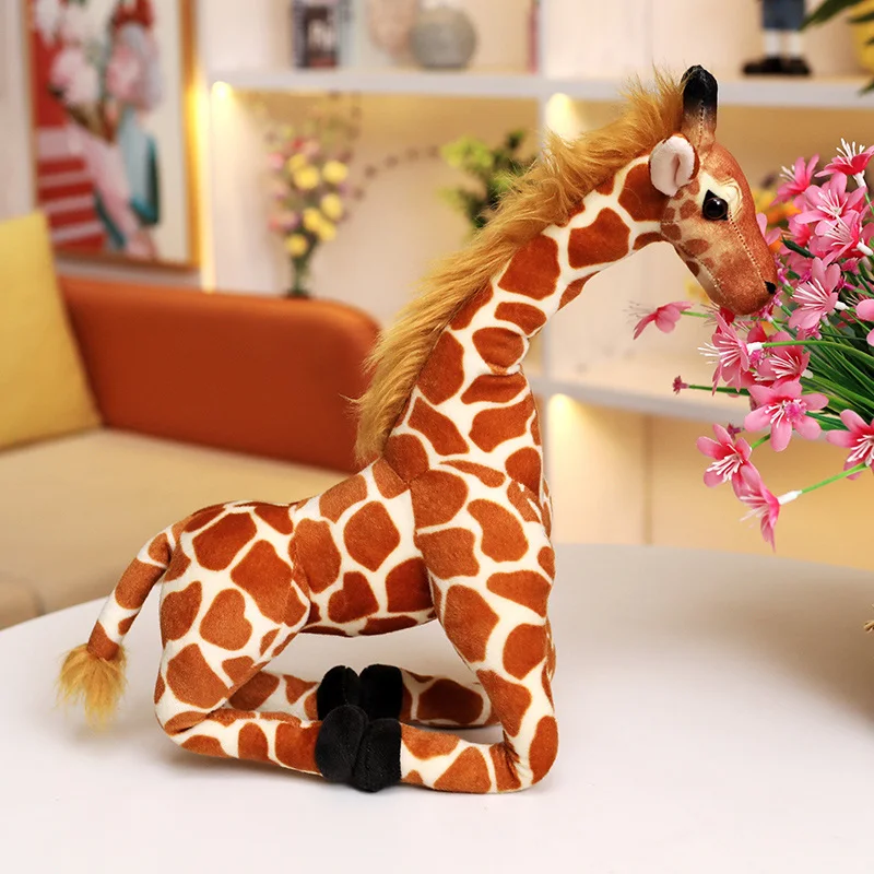 Boneca girafa simulada fofa, animal da floresta da vida real recheado, brinquedo de pelúcia infantil, presente de aniversário e Natal, brinquedo infantil, 30 cm, 48 cm, 60cm