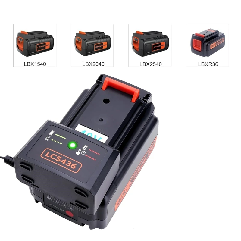40V Battery Charger Replacement for Black and 36v 40V Max Lithium Battery Charger LCS36 LCS40 LBXR36 US Plug-A19I