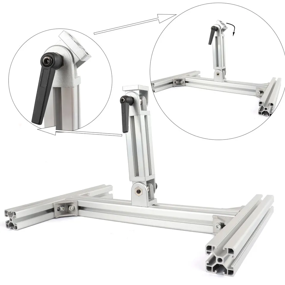 Aluminum Alloy Stand Foldable Bracket For Telescopic Linear Actuator Adjustable Angle Portable with 4 Suction Cup