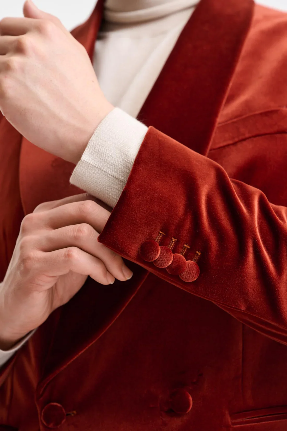 2-Piece Men's Suit Set(Jacket+Pants) Velvet Double Breasted Slim Fit Suit Tailored Business Gntleman For Banquet Groom's