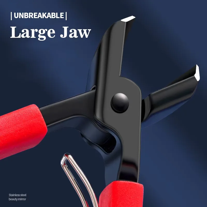 Cortador de unhas de mandíbula grande 8mm abertura grosso duro especial cortador de unhas de aço inoxidável cortador de dedo do pé aparador anti-respingo ferramentas de manicure