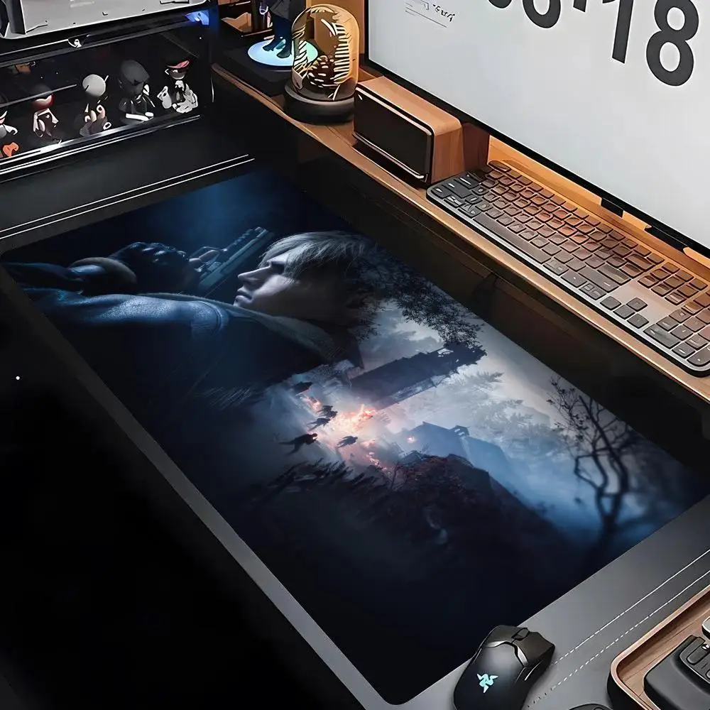 Xxl Mouse Pad Gamer R-resident Evil Kabinet Pc Permainan Keyboard Meja Tikar Aksesori Gaming Komputer Leon S. Kennedy Mousepad Besar