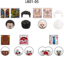 The LB01-LB05 Mafia Tattoo Gangster Halloween Zombie Action Figures Model Blocks MOC Bricks Set Gifts Toys