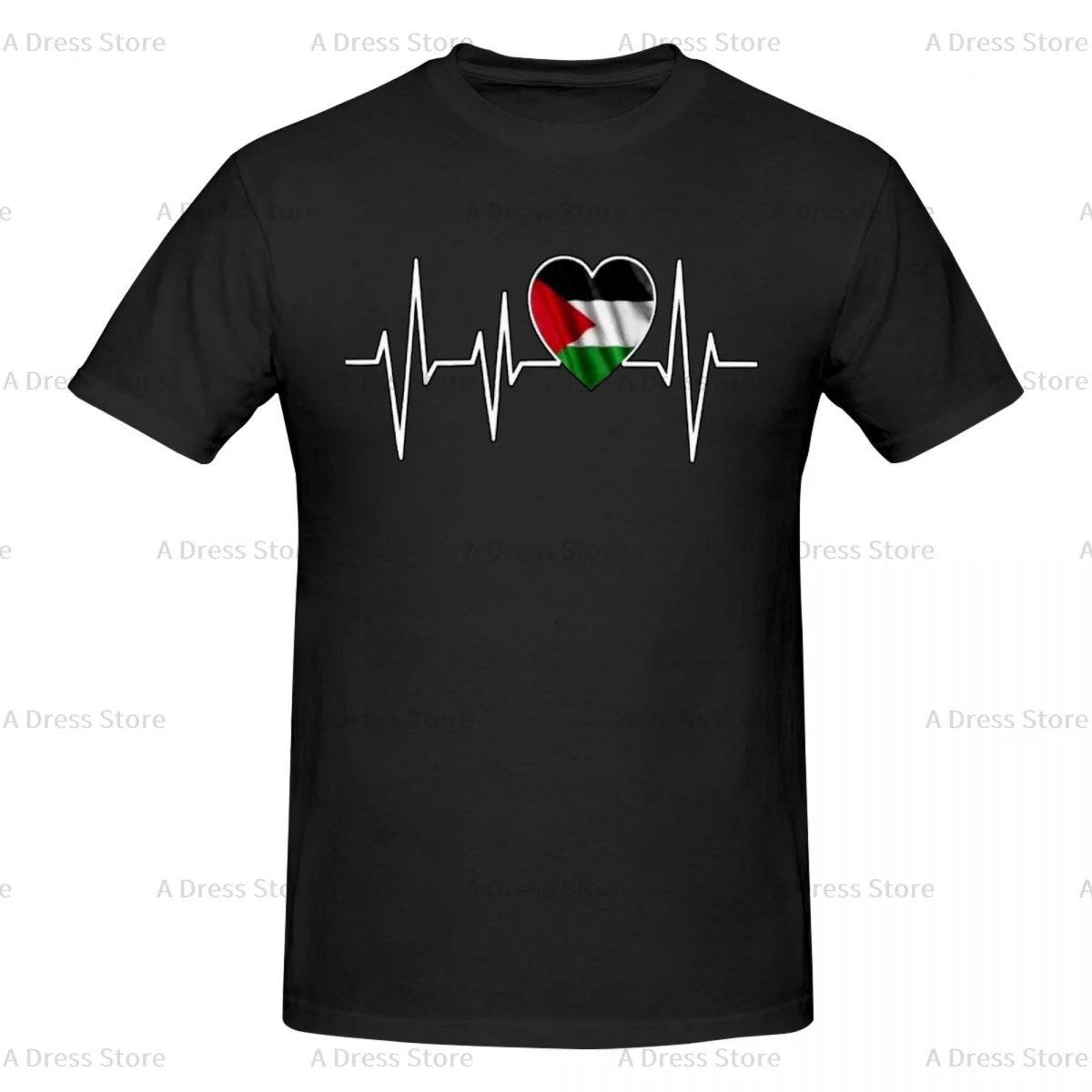

Palestineser Men's cotton round neck T-shirt,Oversized print Casual Large Size Tee Shirt