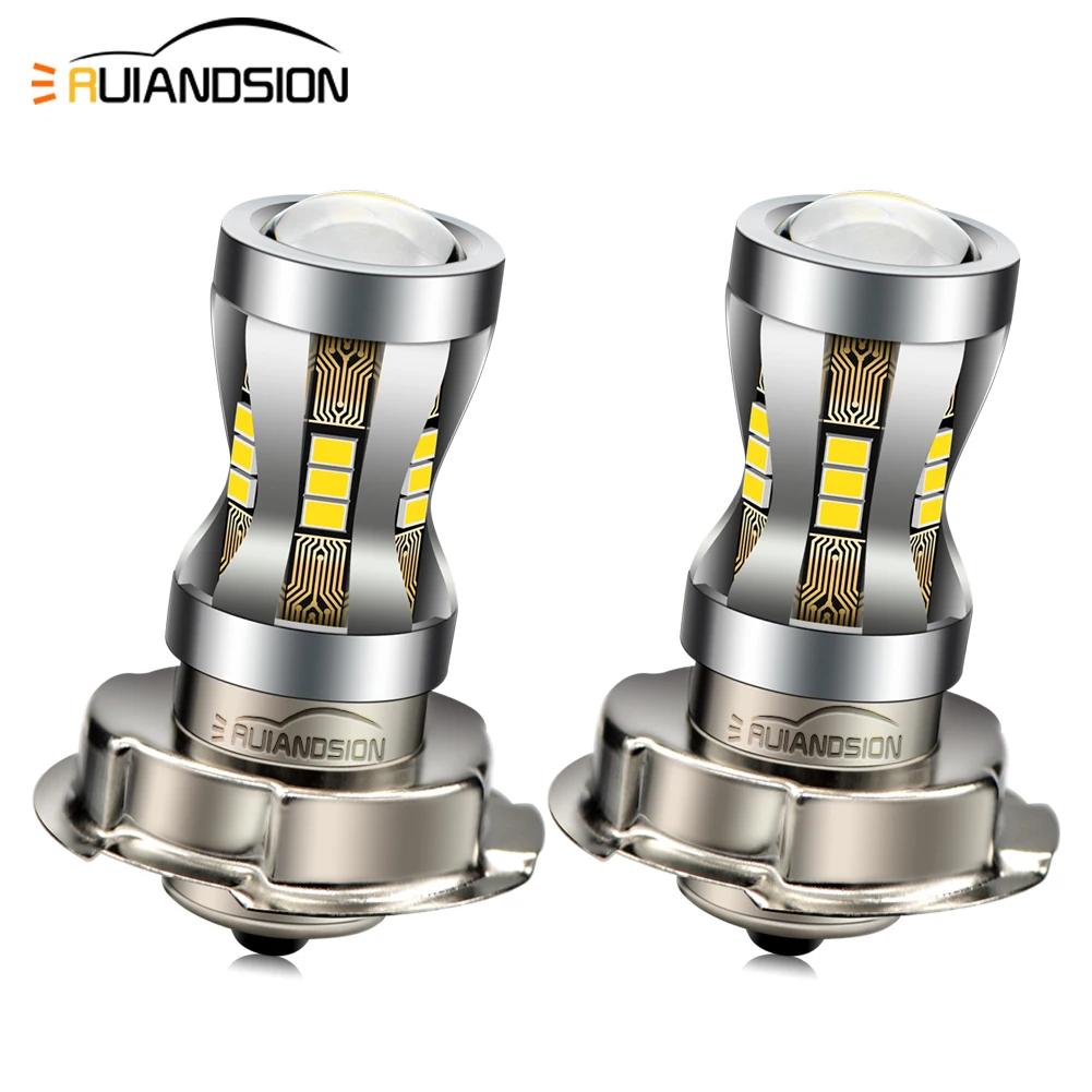 

Ruiandsion BA20D LED P45T P26S P15D Motorcycle Headlight Lamp10-30V Non-polarity Hi/Lo Beam Bulb Motorbike Headlamp Fit UTV ATV