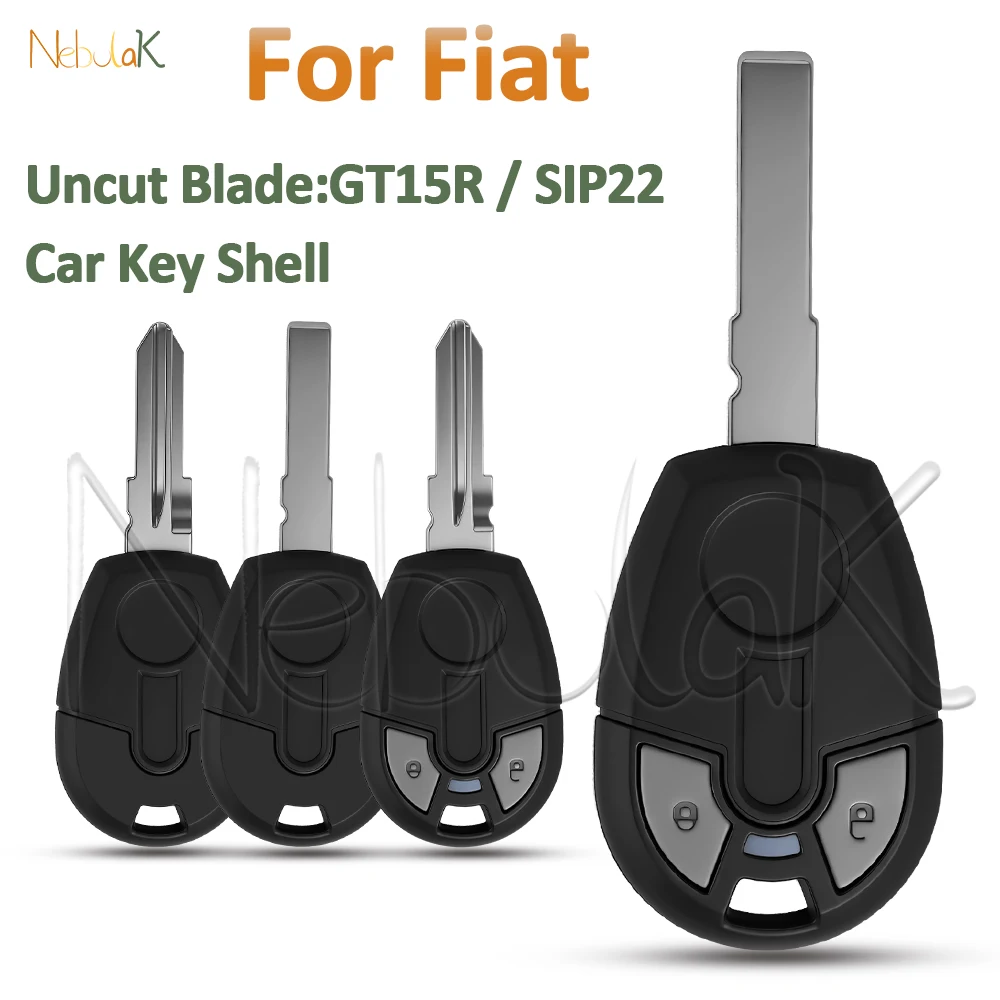 Carcasa de repuesto para llave de control remoto de coche Fiat Positron EX300, cubierta de chip transpondedor SIP22 GT15R