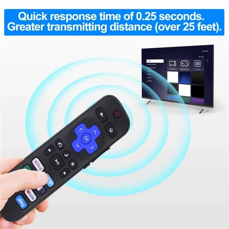 Pengganti Remote Kontrol untuk Roku TV untuk TCL Roku/Hisense Roku/Onn Roku/Philips Roku TV Remote Kontrol Youtube