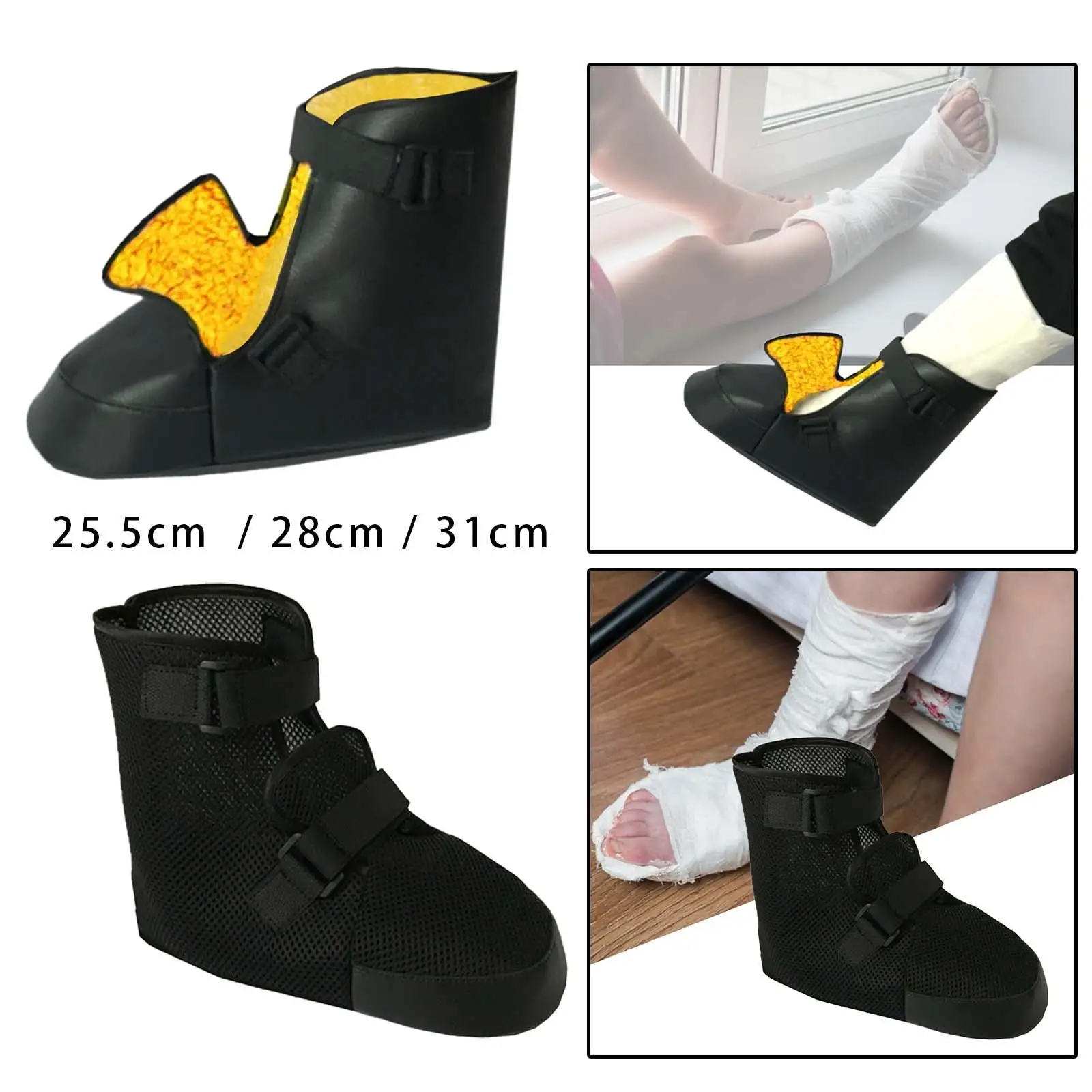 Post Op Shoe for Metatarsal Fracture with Curved Sole Design and Sticky Buckle Strap for Comfortable Foot Rehabilitation Support