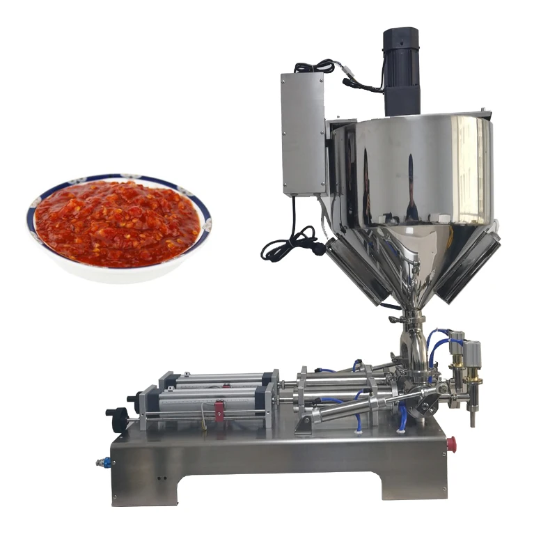 

Double Head Paste Filling Machine Yogurt Jam Gel Pneumatic Filling Machine Heating And Stirring Type Liquid Packaging Machine