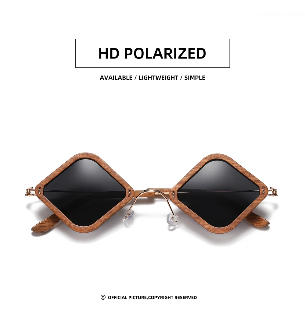 GM Holz-Sonnenbrille für Erwachsene, handgefertigt aus brasilianischem Palisanderholz, polarisierte Gläser mit Spiegelbeschichtung, Brillen mit Geschenkbox 2105 – Detail 2