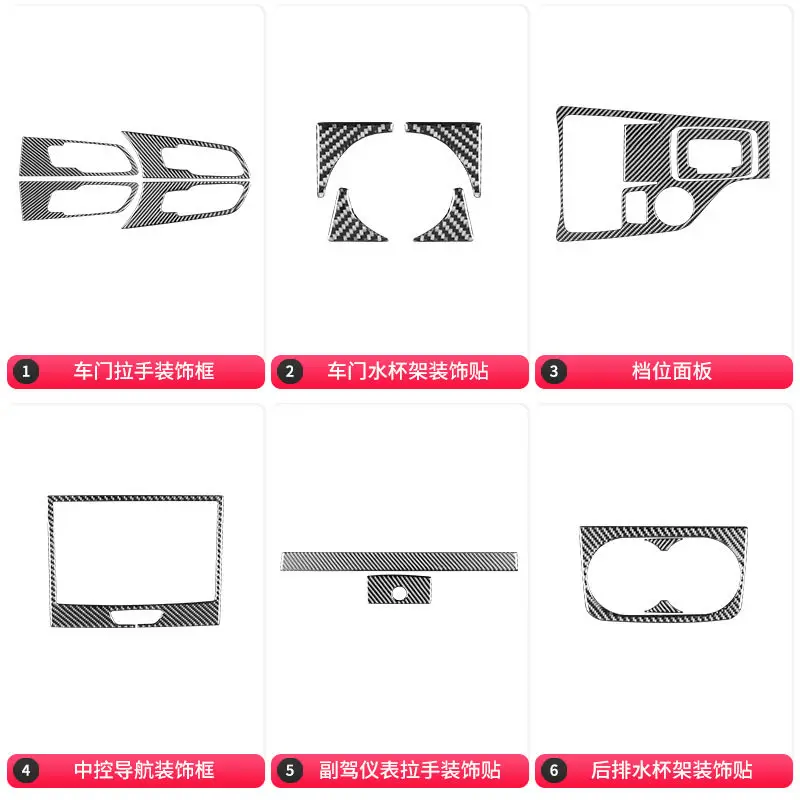 

For Ford Ranger 19-22 Carbon Fiber Dash Vent Center Console Trim Interior Upgrade Accessories