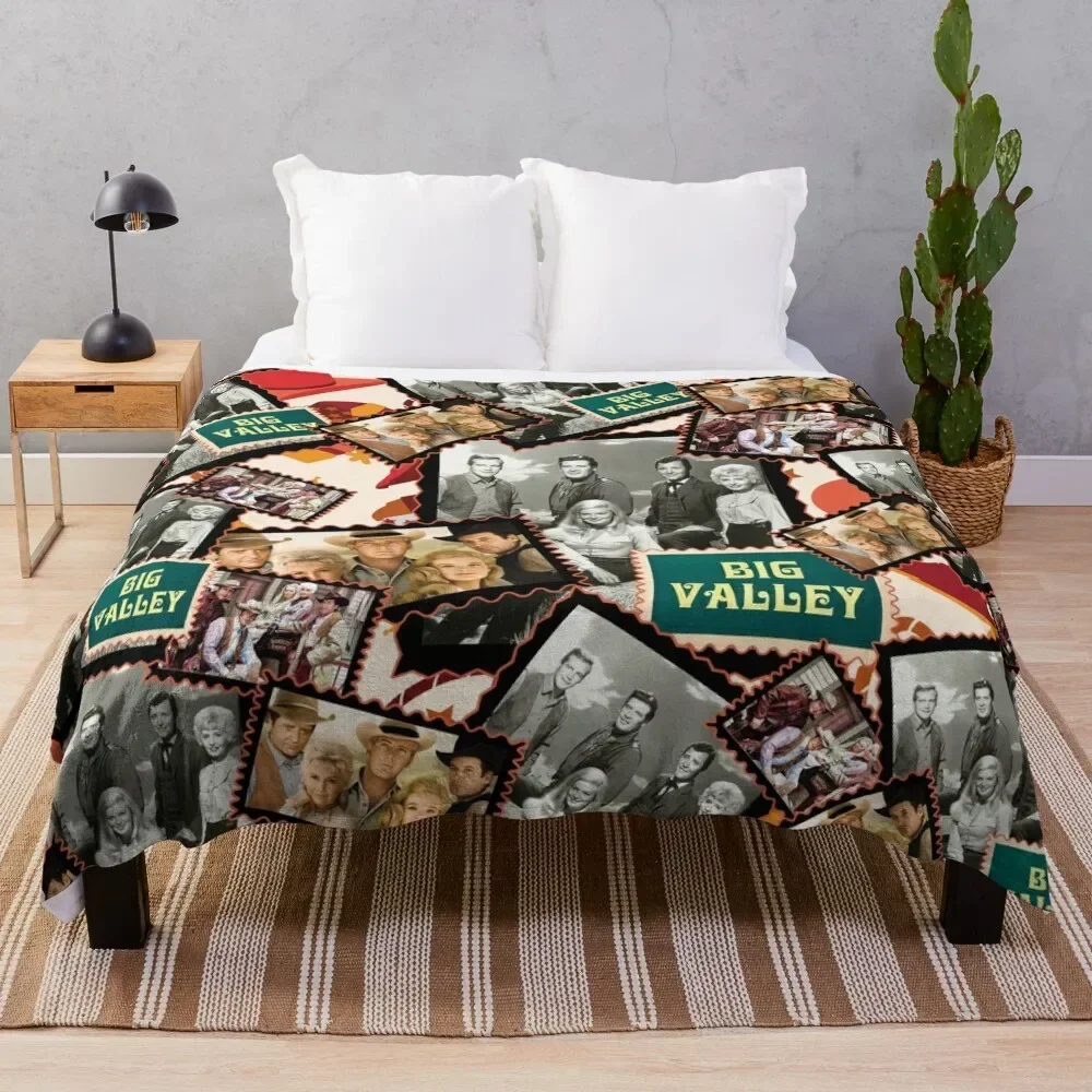 Big Valley, Barkley Ranch in the Wild West, 1960's Series Throw Blanket Bed covers Plaid on the sofa Soft Beds Blankets