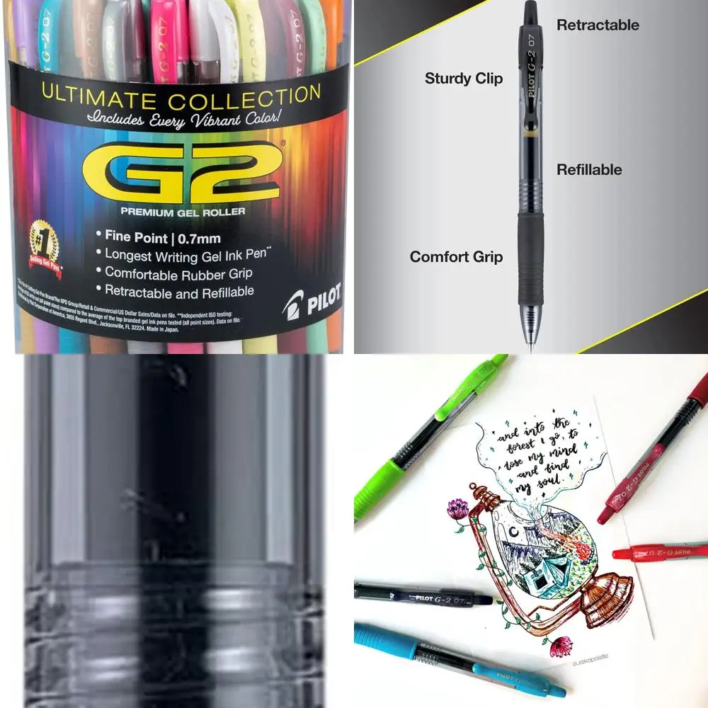 

Fine Point 0.7mm G2 Premium Gel Pens, Assorted Colors, 36-Pack Tub