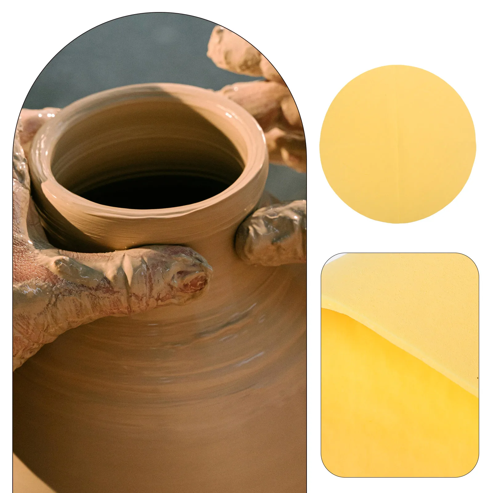 

1pcs Round Pottery Clay Throwing Cloth Absorbent Smoothing Pad For Diy Ceramic Craft Lightweight Art Tool Pottery Throwing Pad