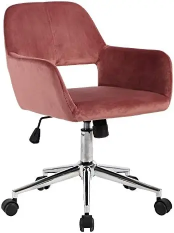 

Velvet Home Office Chair, Mid Back Desk Chairs with Rolling Wheels, Adjustable Task Chair for Living Room, Bedroom, Make-up, Stu