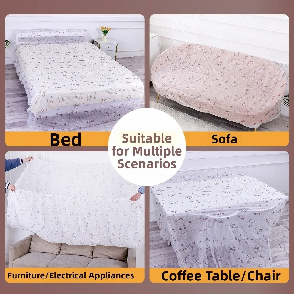 Elastic Disposable Dust Covers Waterproof Drawstring Furniture Dust Cover Large Size All Wrapped Dustproof Film Home Renovation