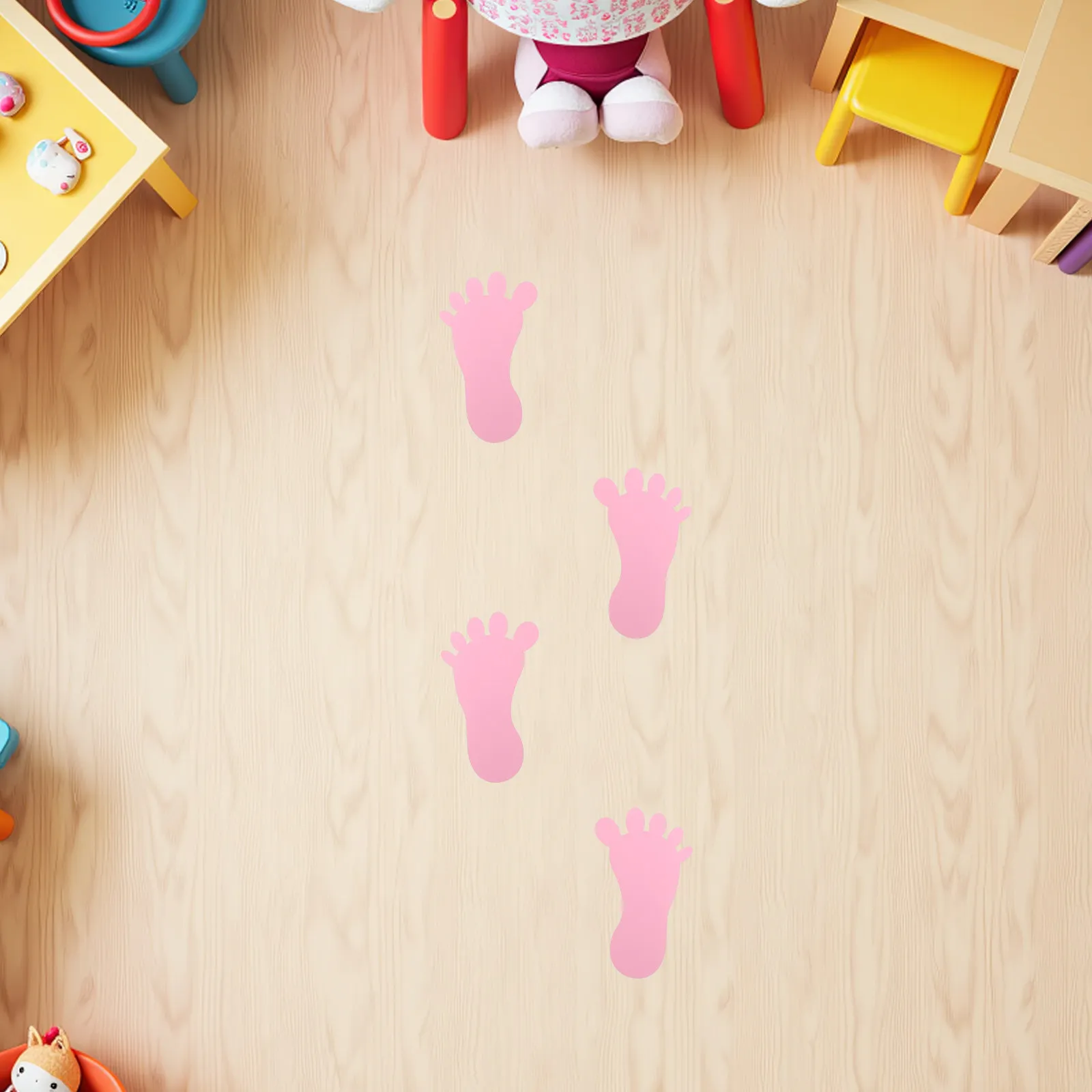 

14 пар наклеек-следов на пол, разноцветные, съемные, самоклеящиеся виниловые стикеры для детских садов, дошкольных учреждений, классов, проходов, яслей