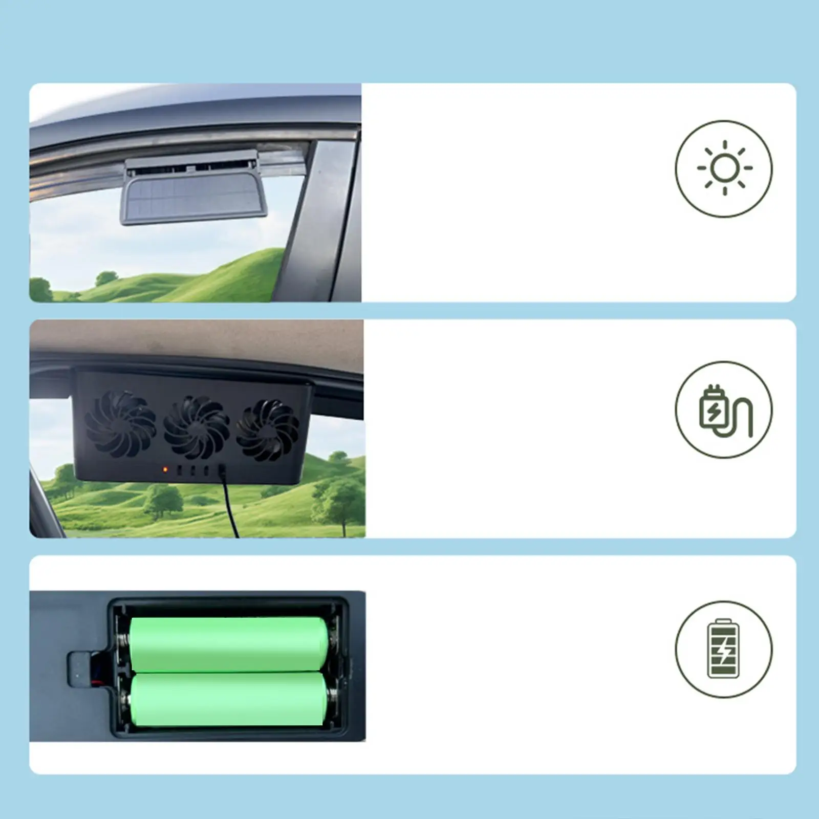 

Car Fan Window Vent Car Cooling Fan Efficient Ventilation Versatile Car Accessories Side Window Ventilation for Vehicles