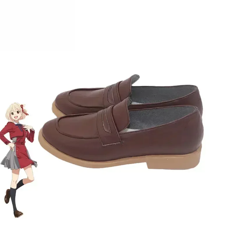 

RealCos, аниме Lycoris Recoil, Nishikigi Chisato, обувь из искусственной кожи, карнавальные ботинки на Хэллоуин, реквизит для косплея на заказ