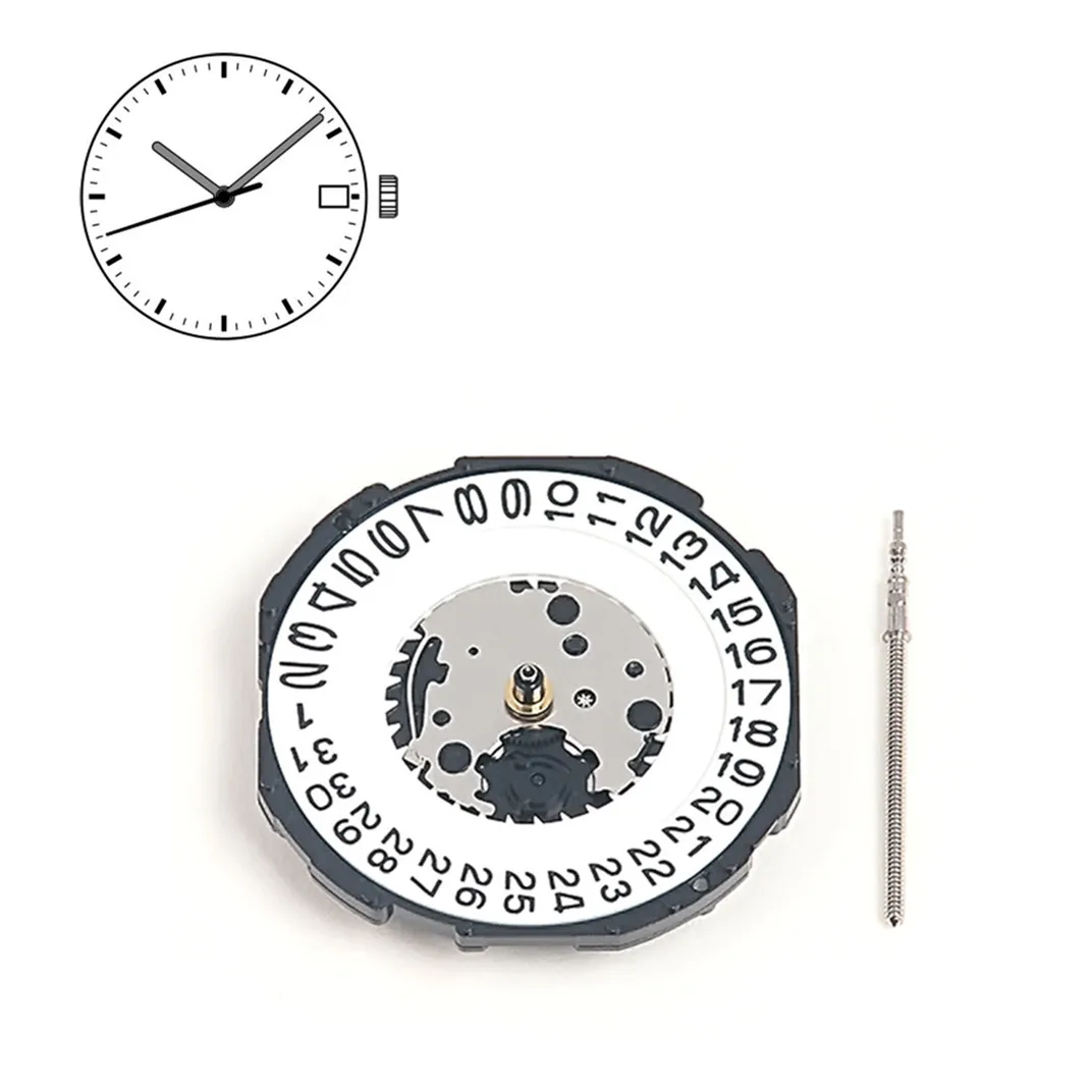 Sostituzione del movimento elettronico al quarzo a 3 lancette ad alta precisione da 23,7 mm per orologio SEIKO CALIBER PC32A con datario PC32A