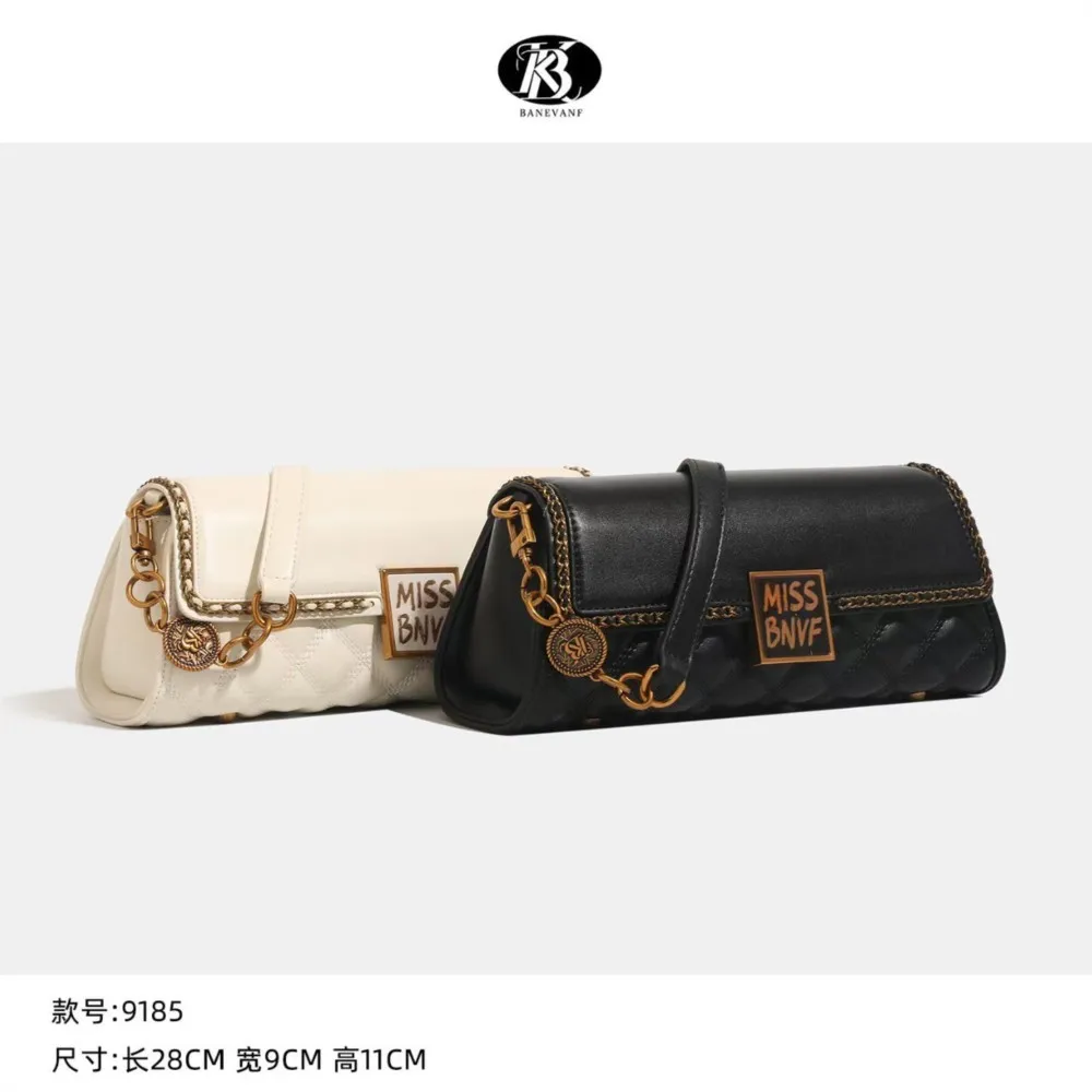 

KB brand women's bag 2025 New high-end designer diamond-shaped chain baguette bag fashionable single-shoulder crossbody bag