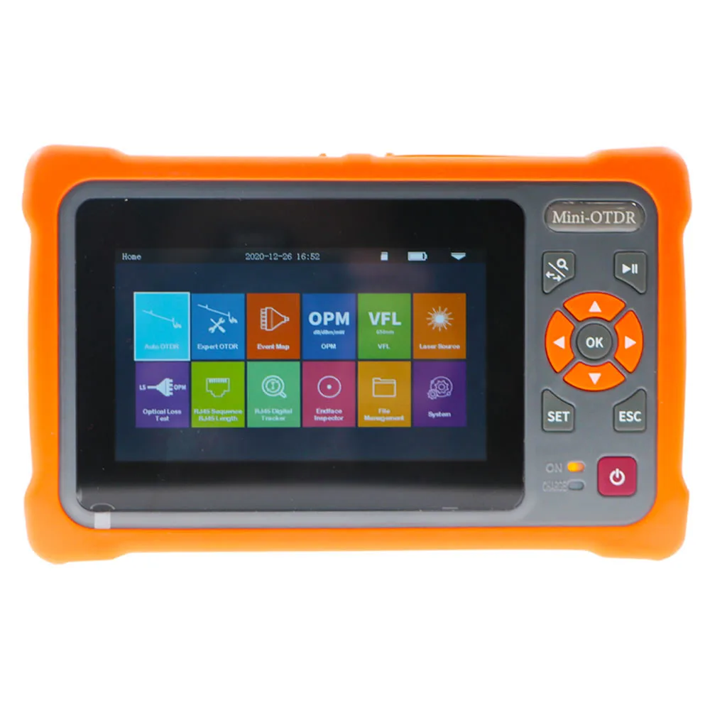 FCST080622 Mini Smart OTDR Handheld 4.3 Inch Touch Screen 1310nm Fiber Optic Network For FTTH & 26/24dB Wavelength