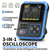 FNIRSI DSO TC3 3 In 1 Portable Digital Oscilloscope Transistor Tester Function Signal Generator Meter 500KHz Bandwidth