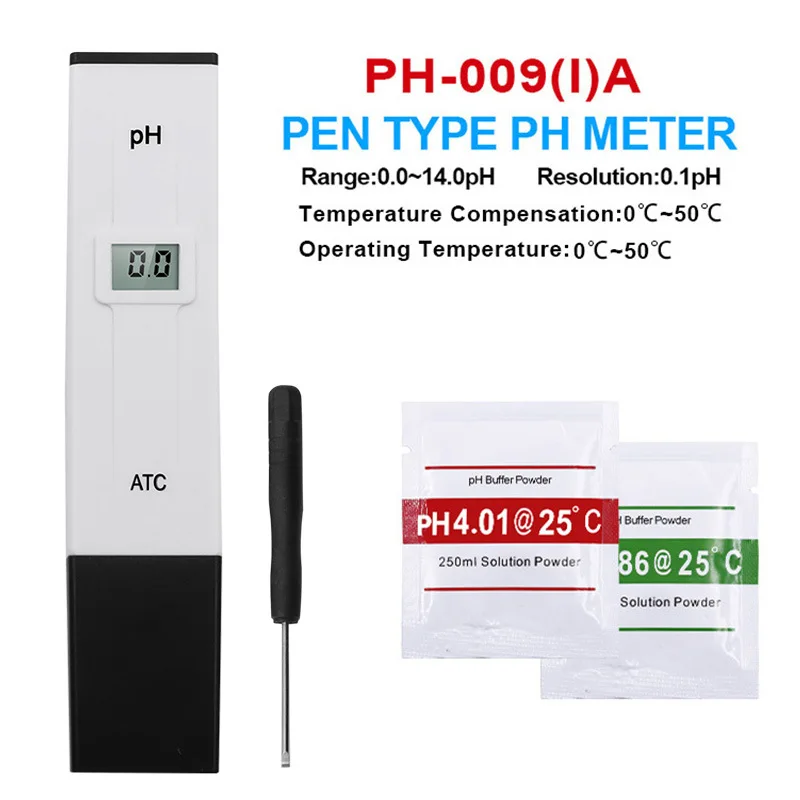 20pcs Acidity Meter Household Industrial Ph Testing Pen Water Quality Detector Portable Ph Meter