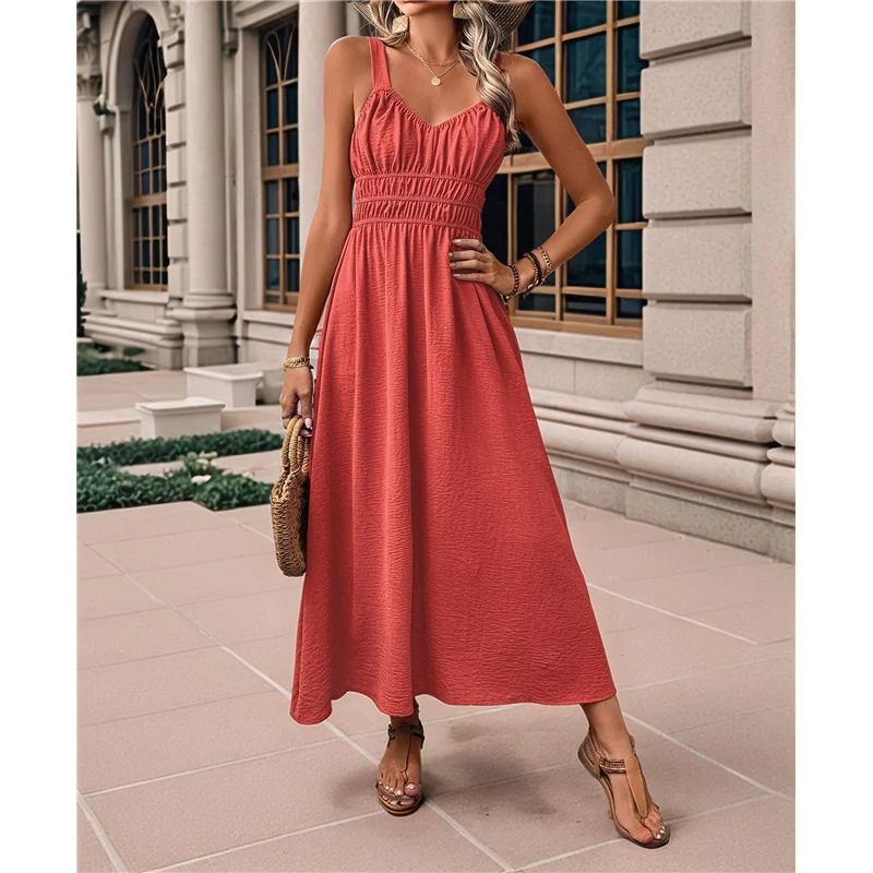 DCOS-Vestidos largos ahumados para mujer, vestido veraniego de