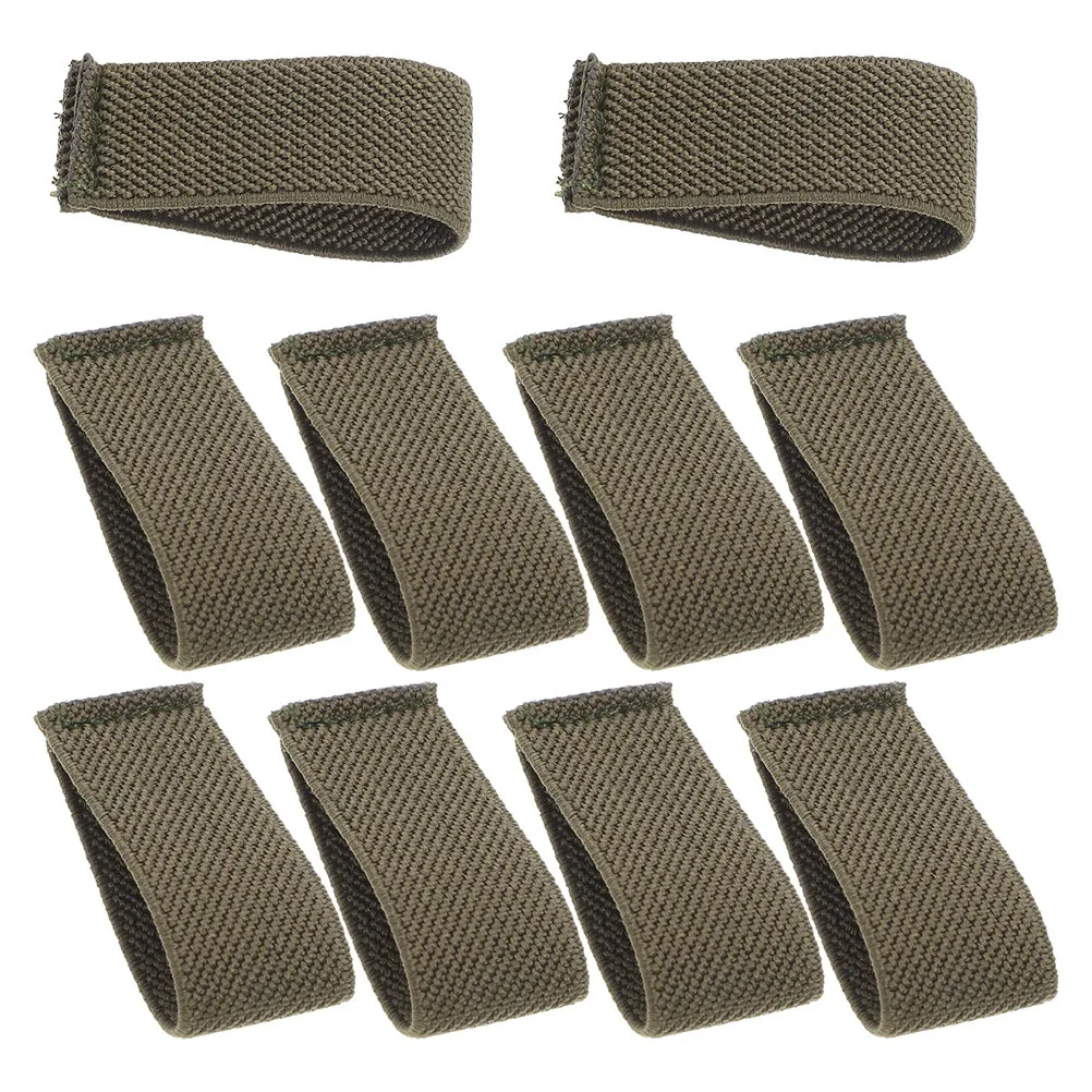 10pcs Elastic Belt Keepers – Twill Nylon Loop Straps for Webbing Belts, Backpacks & Outdoor Fitness Gear
