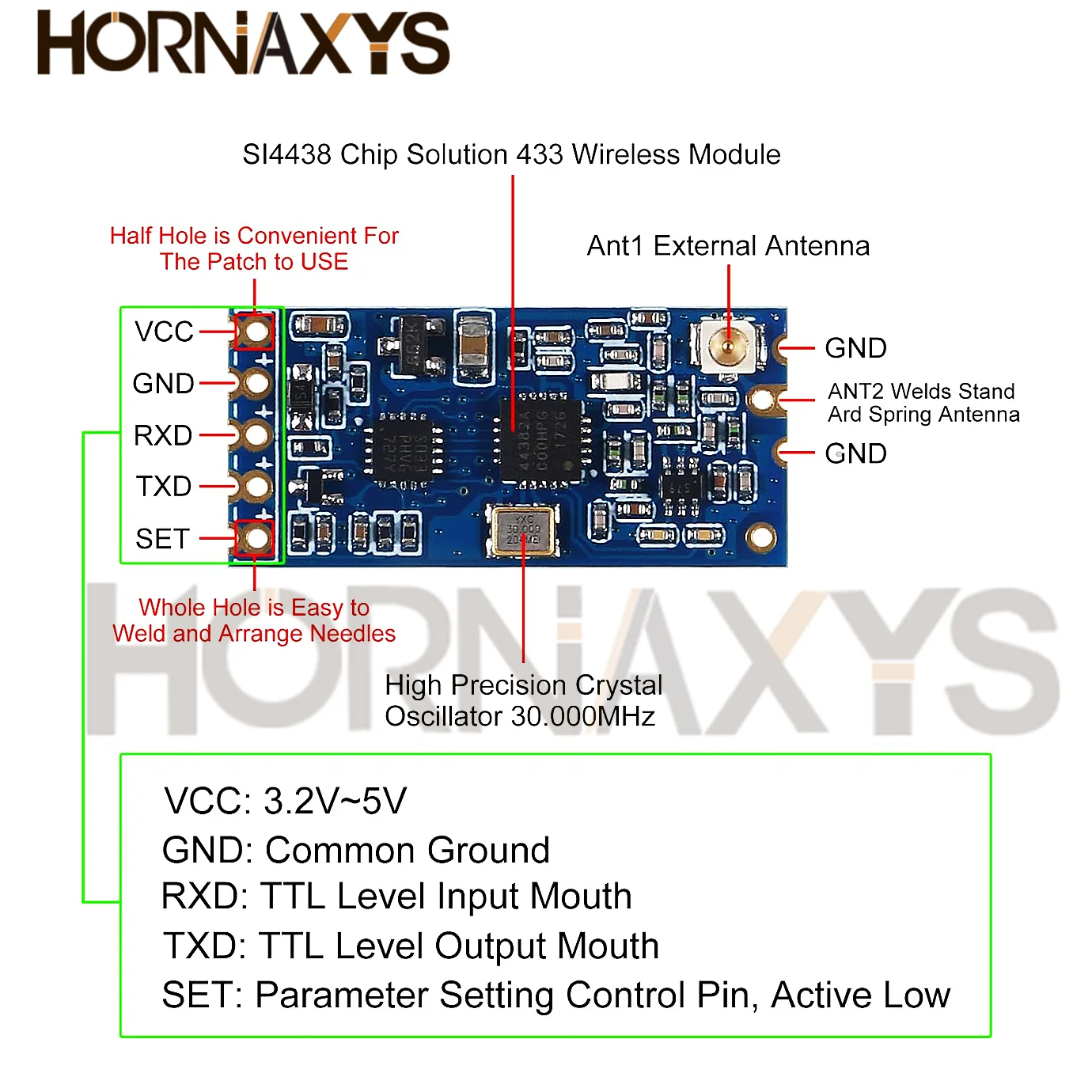 1-10pcs/ HC-12 SI4438 wireless microcontroller serial, 433 long-range, 1000M with antenna for Bluetooth New