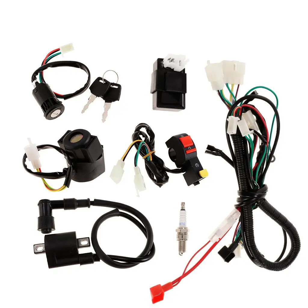 

Multi Functional CDI Key Ignition Wiring Harness Kit Weatherproof Assembly for 150CC Dirt Bike Lifan Loncin