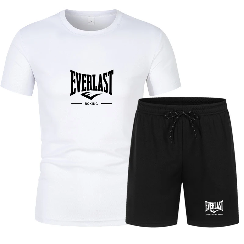 

Summer Men's Fitness Activewear Set Breathable Quick-Drying Short-Sleeve T-Shirt And Shorts Leisure Wear for Comfortable Movemen