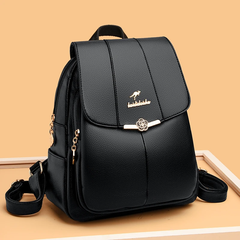 

Top Layer Cowhide Large Capacity Fashionable Women's Backpack Soft Leather Double Shoulder Bag Maternity Bag Business Commute...