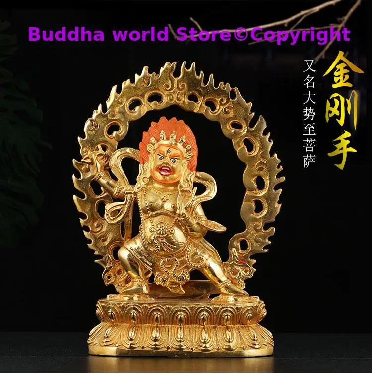 2025 large Asia GOOD buddha statue Temple all-powerful Vajrapani Vajra buddha Divine power Gold plating copper buddha statue